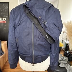 Frere Men's Navy Sport Bomber Jacket And Pants Custom Made Italy Size M Chest 42